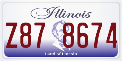 IL license plate Z878674