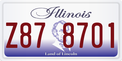 IL license plate Z878701