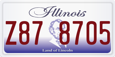 IL license plate Z878705