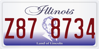 IL license plate Z878734