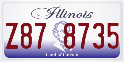 IL license plate Z878735