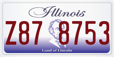 IL license plate Z878753