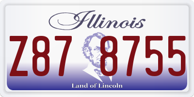 IL license plate Z878755