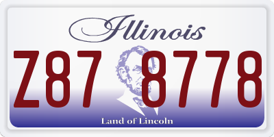 IL license plate Z878778