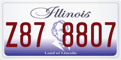 IL license plate Z878807