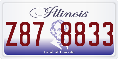 IL license plate Z878833