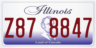 IL license plate Z878847