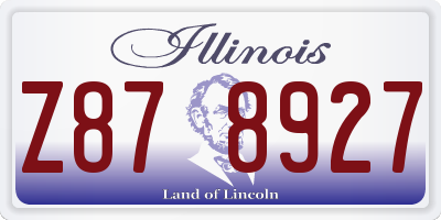 IL license plate Z878927