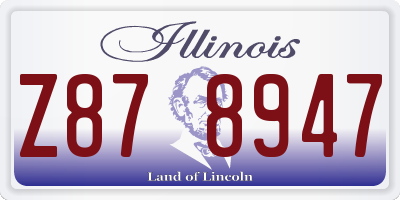 IL license plate Z878947