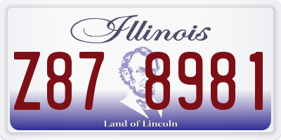 IL license plate Z878981