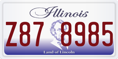 IL license plate Z878985