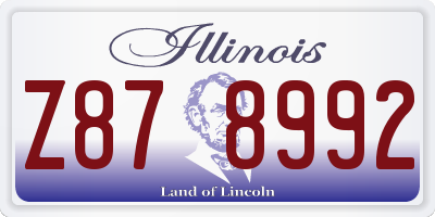 IL license plate Z878992