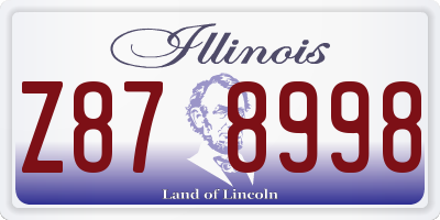 IL license plate Z878998