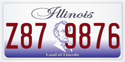 IL license plate Z879876