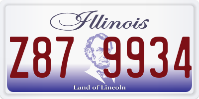 IL license plate Z879934