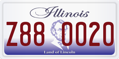 IL license plate Z880020