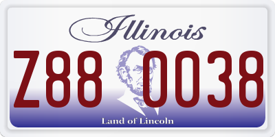 IL license plate Z880038