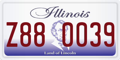 IL license plate Z880039