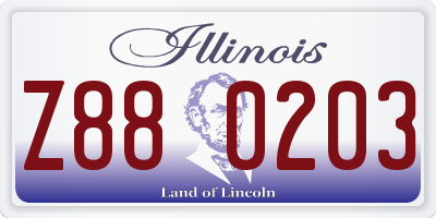 IL license plate Z880203