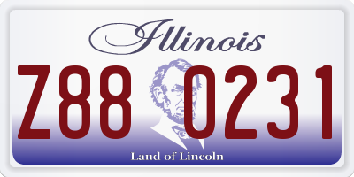 IL license plate Z880231