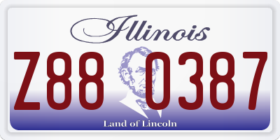 IL license plate Z880387