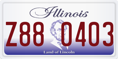IL license plate Z880403