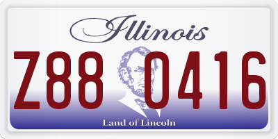 IL license plate Z880416