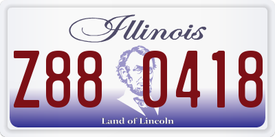 IL license plate Z880418