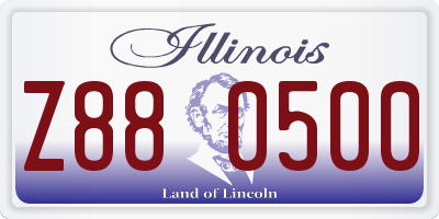 IL license plate Z880500