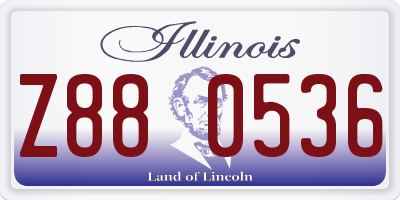 IL license plate Z880536