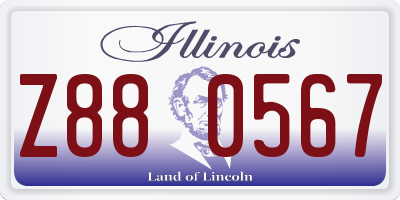 IL license plate Z880567