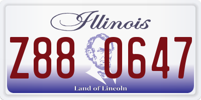 IL license plate Z880647