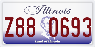 IL license plate Z880693