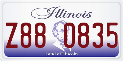 IL license plate Z880835