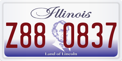 IL license plate Z880837