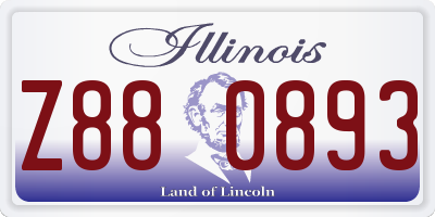 IL license plate Z880893