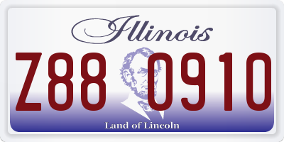 IL license plate Z880910