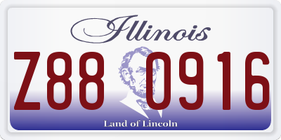 IL license plate Z880916