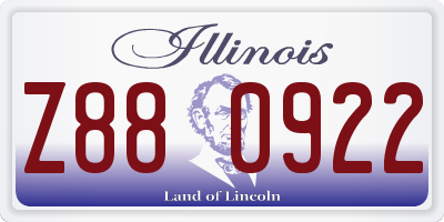 IL license plate Z880922