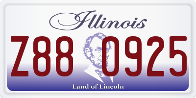 IL license plate Z880925