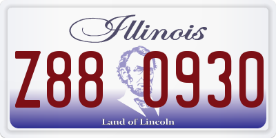 IL license plate Z880930