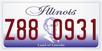 IL license plate Z880931
