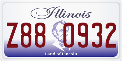 IL license plate Z880932