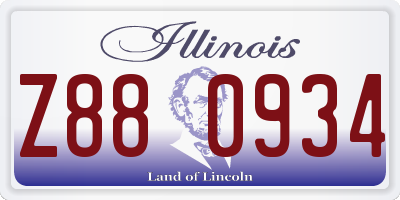 IL license plate Z880934