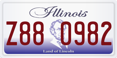 IL license plate Z880982