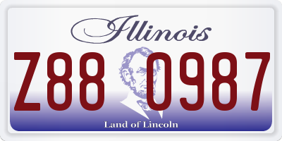 IL license plate Z880987