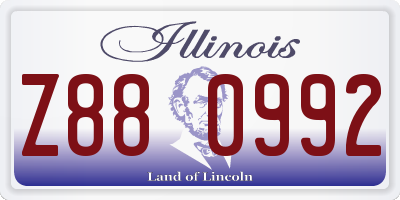 IL license plate Z880992