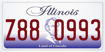 IL license plate Z880993