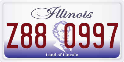 IL license plate Z880997