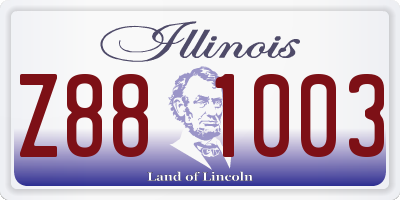 IL license plate Z881003